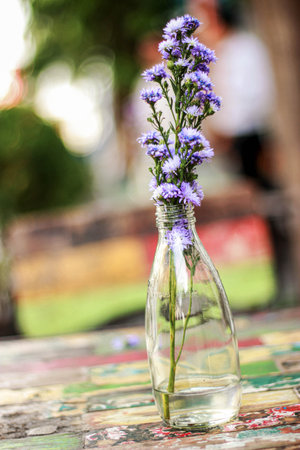 A Vase of Flower on a table in Kota Tuaの写真素材