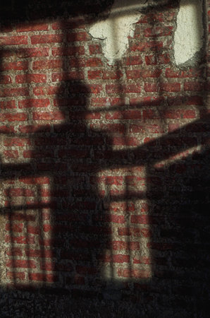 A man in the shadowの写真素材