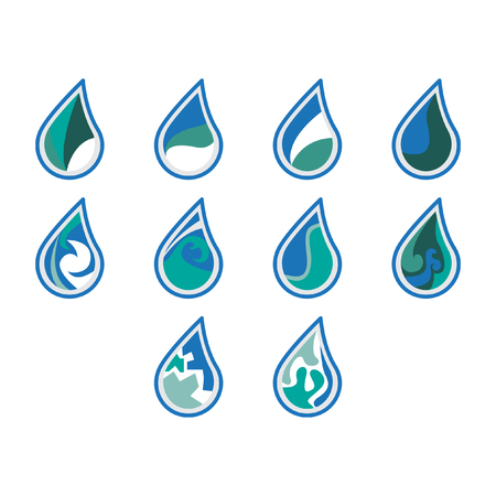 water logo design setのイラスト素材