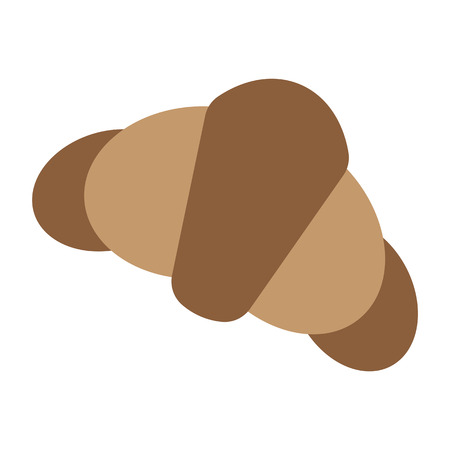 croissant beard icon flat colorのイラスト素材