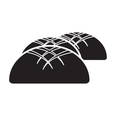 Sourdough bread icon flat blackのイラスト素材