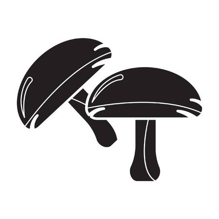 Mushrooms icon flat blackのイラスト素材