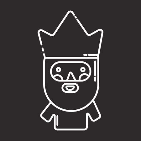 caspar king icon flat blackのイラスト素材