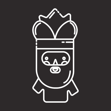 King icon in flat black background.のイラスト素材