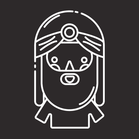 King icon in flat black background.のイラスト素材