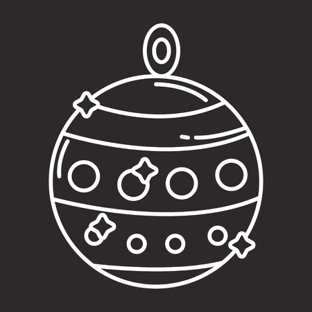 Christmas tree ornament icon flat blackのイラスト素材