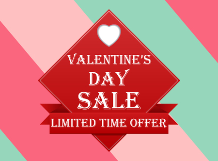 Valentines Day sale banner template with text special offer valentine`s day . Vector illustrationのイラスト素材