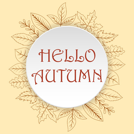 autumn, fall, thanksgiving round circle frame backgroundのイラスト素材