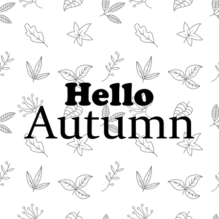 Seamless pattern of autumn leaves. Various veined leaves on white background.のイラスト素材