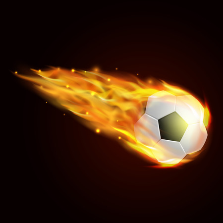 Soccer ball with fire effect illustrationのイラスト素材