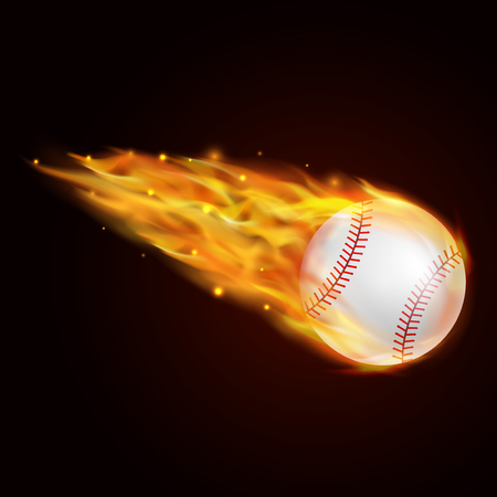 baseball with fire effect illustrationのイラスト素材