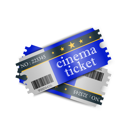 illustration of cinema ticket on isolated white backgroundのイラスト素材