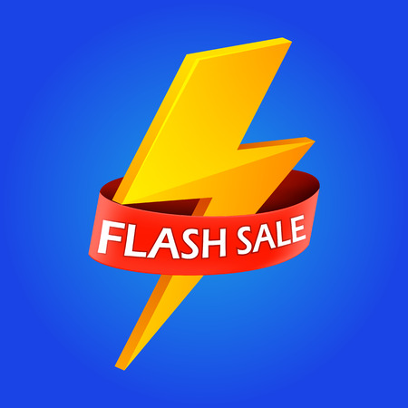 Flash Sale with thunder vector illustrationのイラスト素材