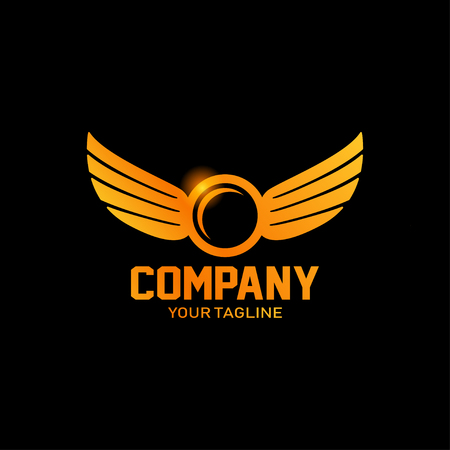 golden wing template logoのイラスト素材