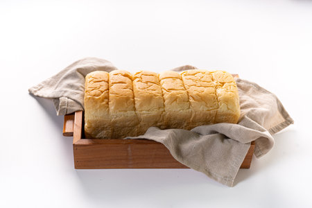 Fresh Baked brioche soft and fluffy bun white Bread or milk bread. isolated white backgroundの写真素材