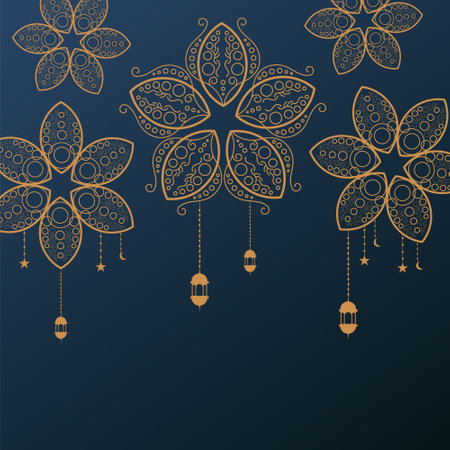 ramadan kareem background banner vector set with luxury ornament ramadan eid mubarak backgroundのイラスト素材
