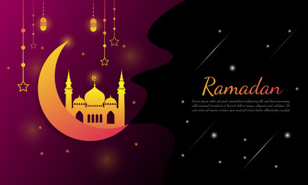 Ramadan Kareem Greeting Card. Vector Illustration.のイラスト素材
