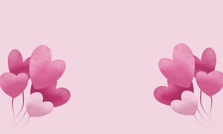 Valentine's day background with pink hearts. Vector illustration.のイラスト素材