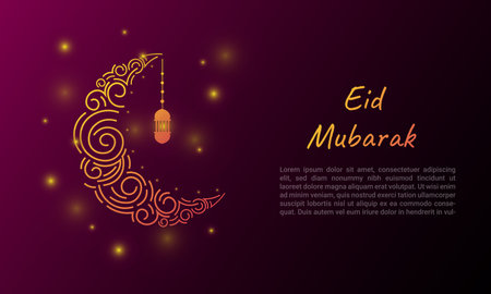 Eid Mubarak greeting card. Vector illustration eid mubarak.のイラスト素材