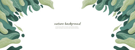 leaves background design vector for green environmentのイラスト素材