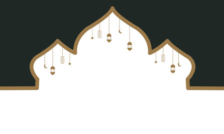 Illustration of Ramadan Kareem background with arabic lanternsのイラスト素材
