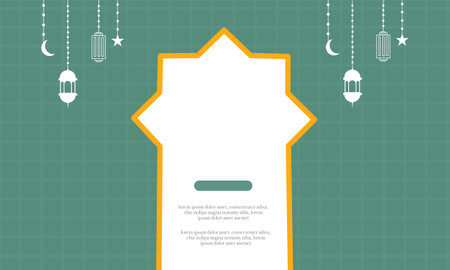 Ramadan Kareem background with arabic lanterns. Vector illustrationのイラスト素材