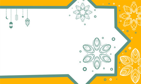 Illustration of Ramadan Kareem Greeting Card with Arabic Ornamentのイラスト素材