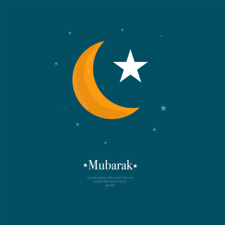 ramadan kareem eid-al fitr poster template with ornament lettern and mosque vector background designのイラスト素材