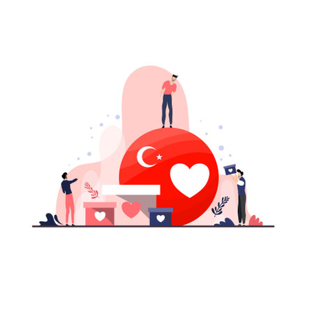 Flat design concept of online dating, social media, love, relationships. Vector illustrationのイラスト素材