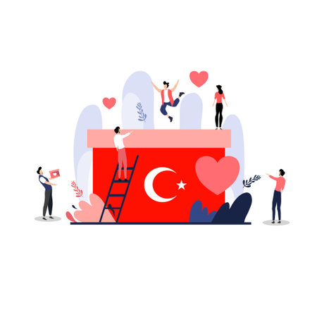 Valentine's day concept. Vector illustration in flat style.のイラスト素材