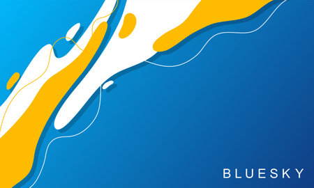 Abstract background with yellow, blue and white colors. Vector illustration.のイラスト素材