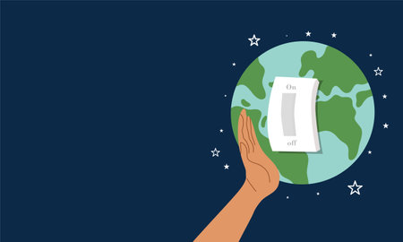 world environment day and earth day with green earth concept illustration vectorのイラスト素材