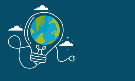 world environment day and earth day with green earth concept illustration vector