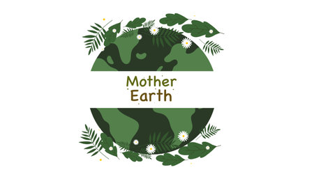 world environment day and earth day with green earth concept illustration vectorのイラスト素材