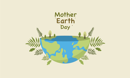 world environment day and earth day with green earth concept illustration vectorのイラスト素材