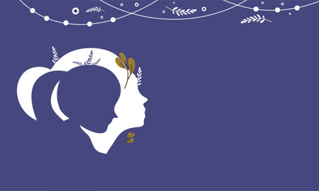 Silhouette of a girl with a crown on her head.のイラスト素材
