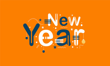 New Year Greeting Card Design. Vector Illustration EPS10のイラスト素材