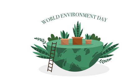 World Environment Day. Vector flat illustration. World environment day concept.のイラスト素材