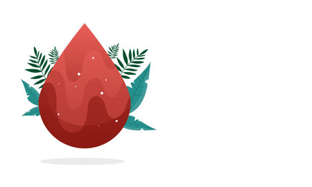 world blood donor day illustration vector, banner landing page poster for blood donor day vectorのイラスト素材