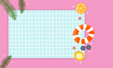 summer illustration vector day for summer time background and summer vibes, tropical beach...
