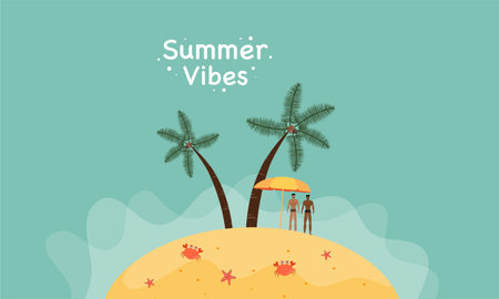 Summer vibes concept with icon design, vector illustration 10 eps graphic.のイラスト素材