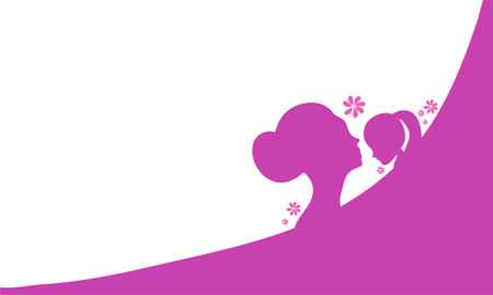 Silhouette of a couple in love on a pink background.のイラスト素材