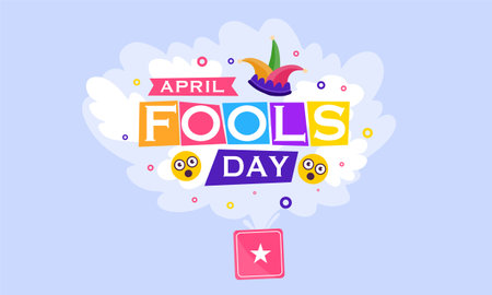 Fools day banner, poster, greeting card. Vector illustration.のイラスト素材