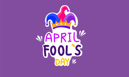 April Fools Day Vector Illustration. April Fools Day Lettering. April Fools Day Greeting Card.のイラスト素材