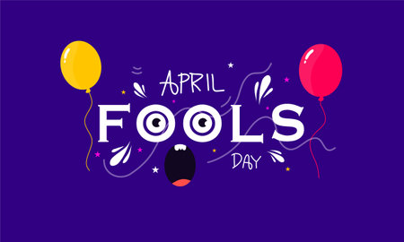 April Fools' Day banner. Vector illustration in flat style.のイラスト素材