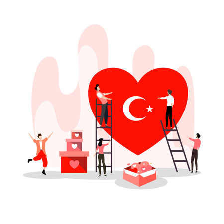 Valentine's Day concept. Vector illustration in flat style.のイラスト素材