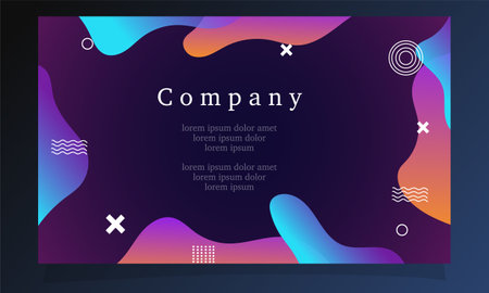 Landing page template design with abstract geometric background. Vector illustration.のイラスト素材