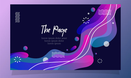 Trendy abstract background with wavy lines and geometric shapes. Vector illustrationのイラスト素材