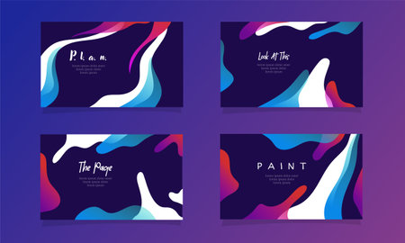 Set of business card templates with colorful abstract background. Vector illustration.のイラスト素材