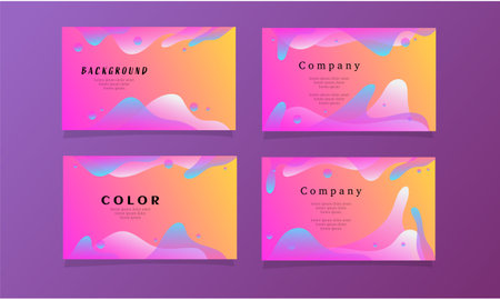Set of business card templates. Colorful abstract background. Vector illustrationのイラスト素材